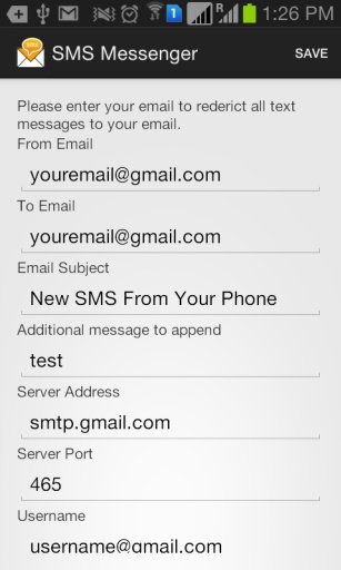 Forward SMS to Email via SMTP截图1
