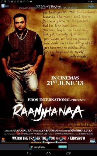 Raanjhanaa Movie Ringtones截图5