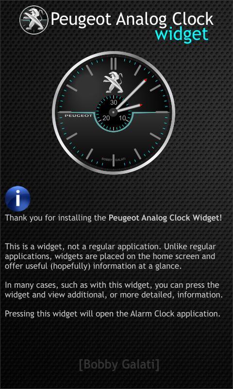 Peugeot Analog Clock Widget HD截图3