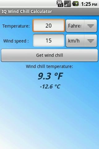 IQ Wind Chill Calculator截图2