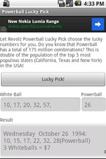 Powerball Lucky Random Number截图2