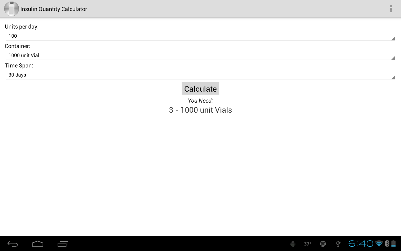 Insulin Quantity Calculator截图1