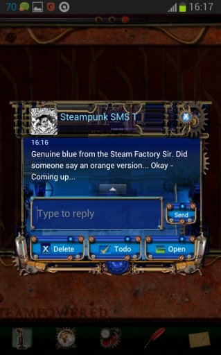 Blue Steampunk GoSMS Pro Theme截图4