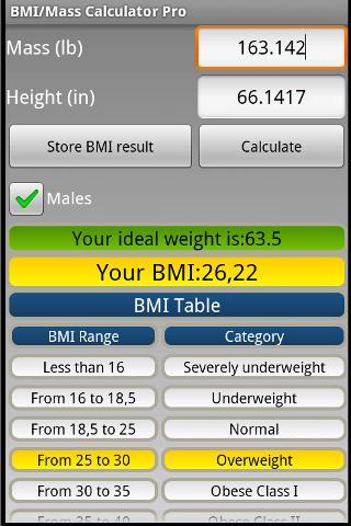 BMI/Mass Calculator Pro截图4