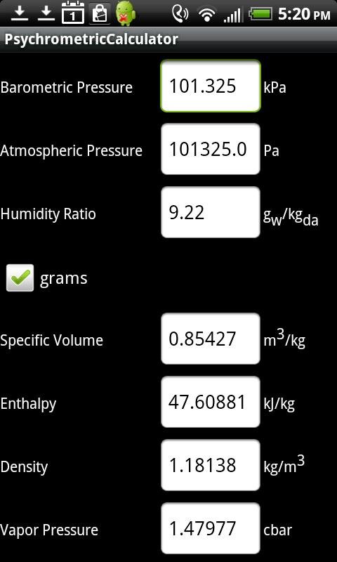 Air Lite Psychrometric Calcs截图2