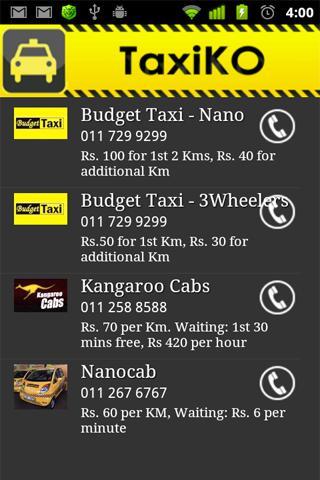 TaxiKO - Colombo Taxi List截图1
