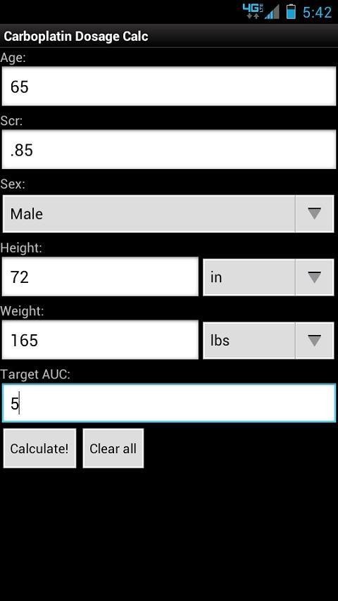 Carboplatin Dosage Calculator截图1