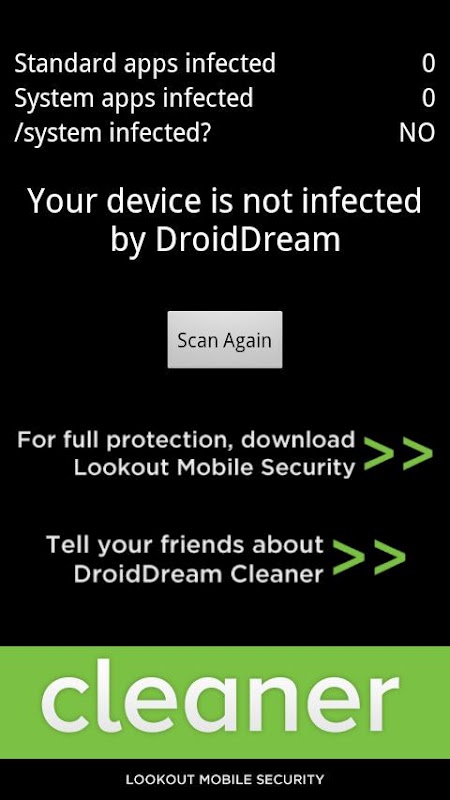 DroidDream Malware Cleaner截图3