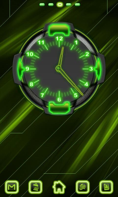 Neon Green Style Clock 2截图1