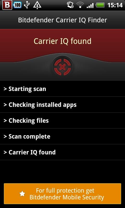 Bitdefender Carrier IQ Finder截图2