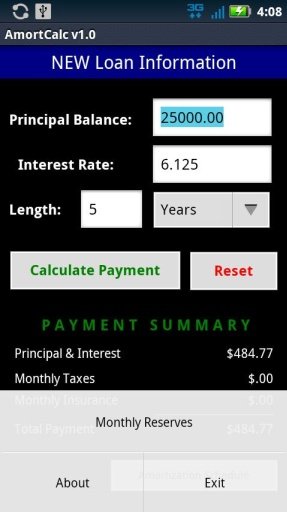 AmortCalc LITE Loan Calculator截图2