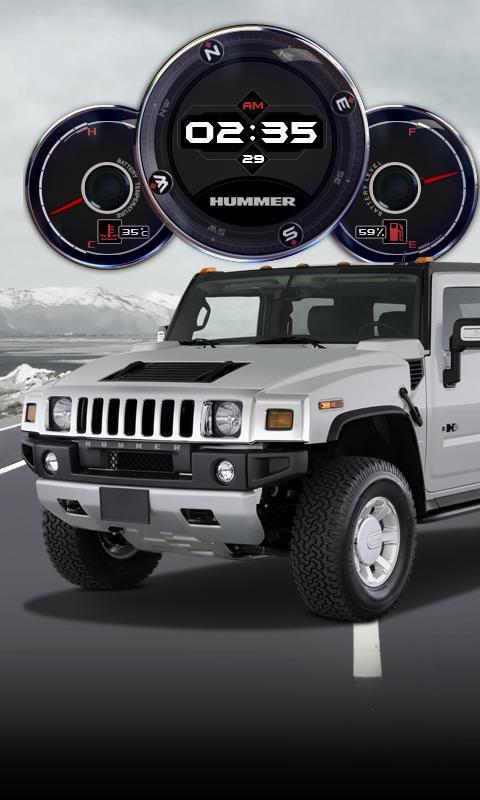 Hummer H2 Compass Clock HD LWP截图3