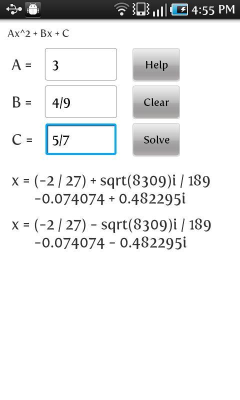 Exact Quadratic Solver截图2