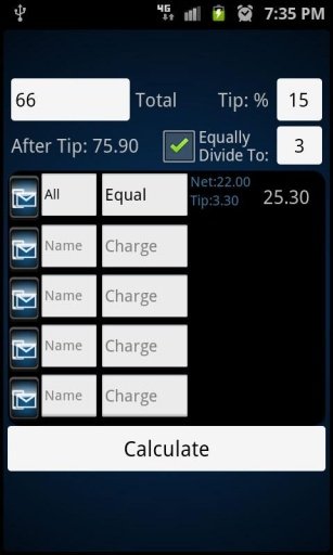 Bill Splitter and Tip Calc.截图4
