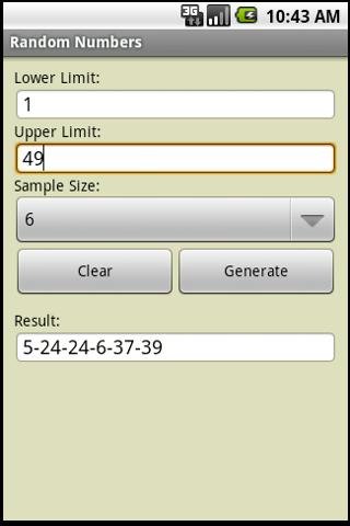 Random Numbers (Free)截图2
