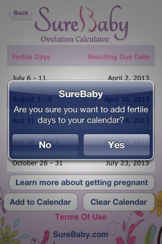 Ovulation Calculator: SureBaby截图1