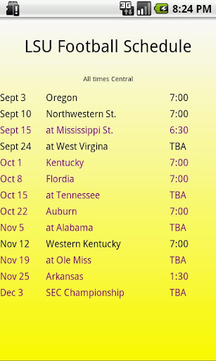 LSU Football Schedule截图1