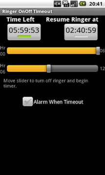 Ringer Silent On Off Timeout截图