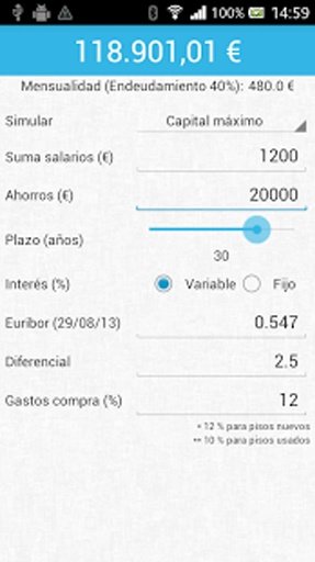 Simulador Hipoteca截图1