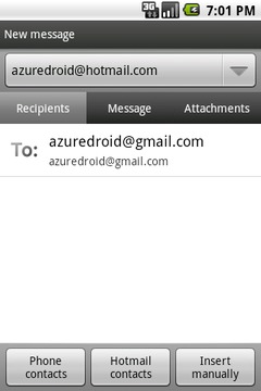 Azure Hotmail截图