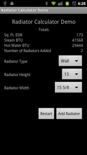 Radiator Calculator Demo截图2