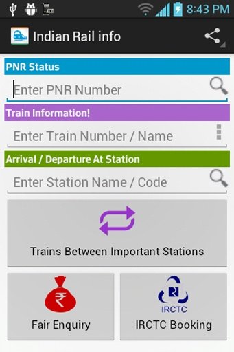 eRail - Indian Rail Live Info截图5