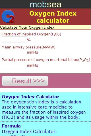 氧合指数计算器截图1