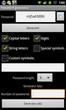 Password generator截图