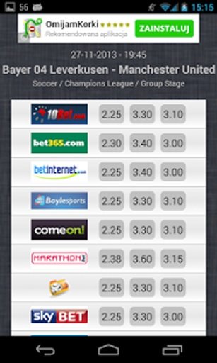 Betting Odds Comparator截图4