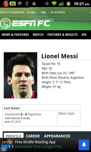 Lionel Messi FIFA Widget截图2