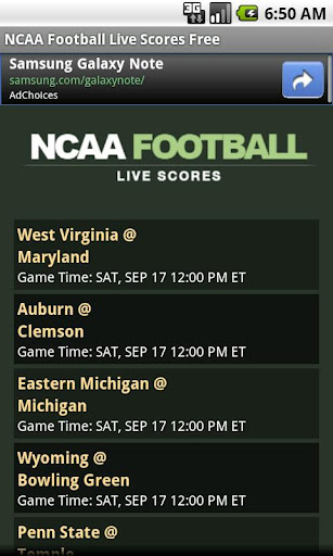 NCAA Football Live Scores FREE截图1