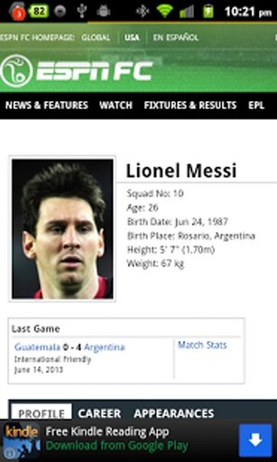 Lionel Messi FIFA Widget截图4