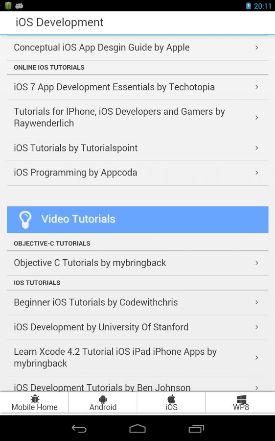 Android iOS WinPhone Tutorials截图4