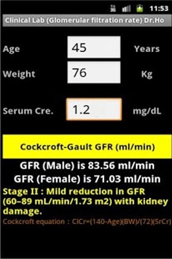 Clinical Lab ( Gault GFR )截图5