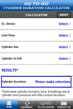 Cylinder Duration Calculator截图
