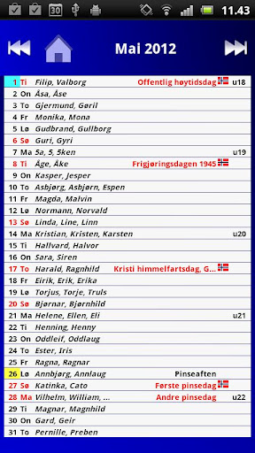 Norsk Kalender - test versjon截图8