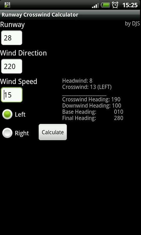Runway Crosswind Calculator截图1