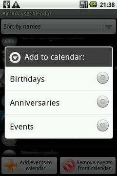 Birthdays 2 Calendar截图