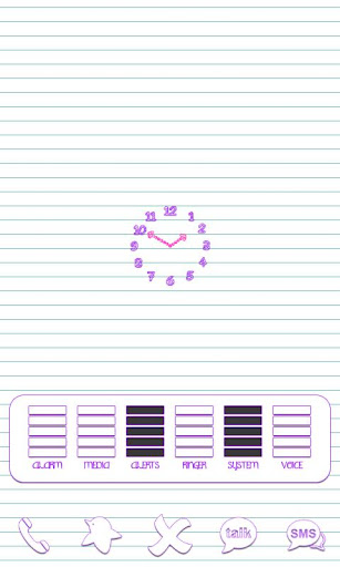 Scribbles Purple Analog Clock截图2