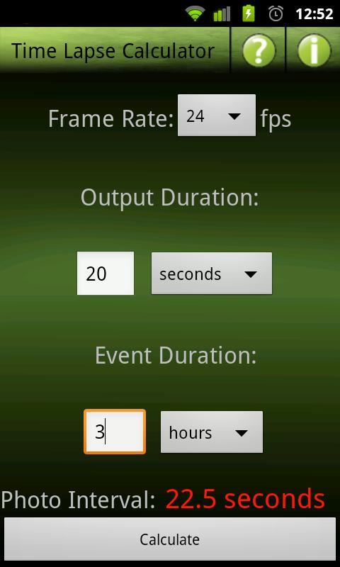 Time Lapse Calculator Lite截图2