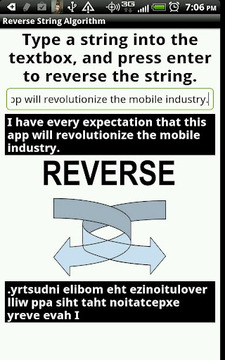 Reverse String Algorithm截图