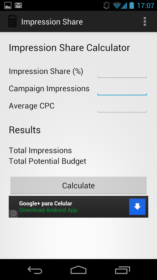 Impression Share Calculator截图2