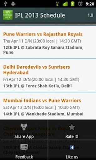 Cricket T20 Schedule截图3