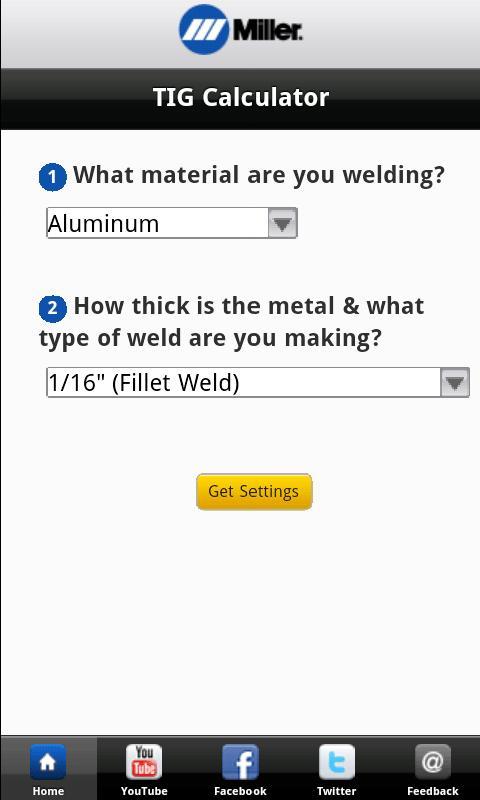 Miller Weld Setting Calculator截图6