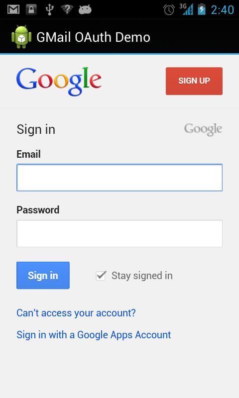 GMail OAuth Demo截图2