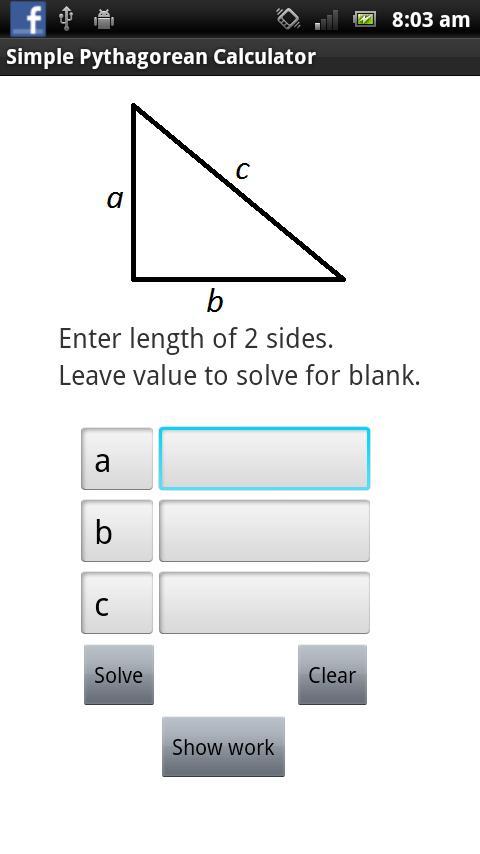 Simple Pythagorean Calculator截图1