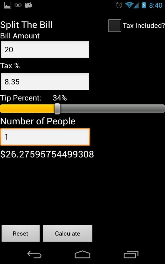 Split The Bill Tip/Tax C...截图2