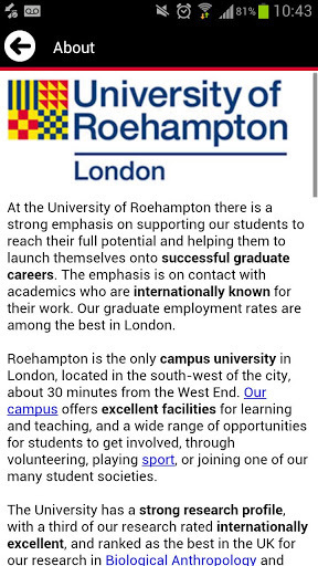 Roehampton University Mobile P截图2