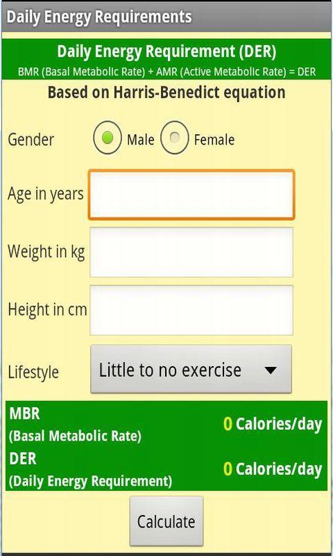 Daily Energy Requirements截图1