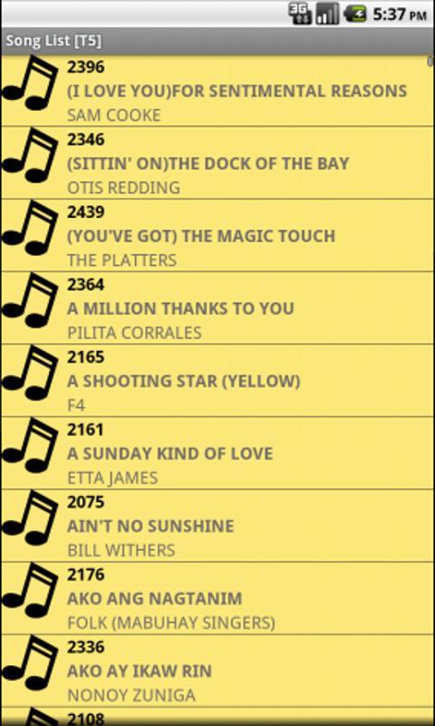 Song List [T5]截图1